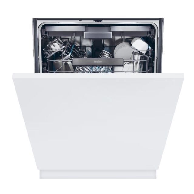 Haier XS 6B0S3FSB-80 60cm Dishwasher, 16 Place Settings, B Energy, 40 dB, WASHLENS PLUS