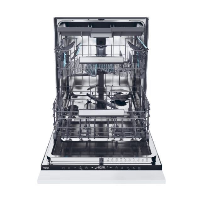 Haier XS 6B0S3FSB-80 60cm Dishwasher, 16 Place Settings, B Energy, 40 dB, WASHLENS PLUS