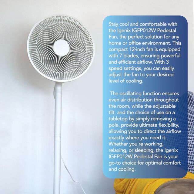 Igenix IGFP012W Pedistal Fan