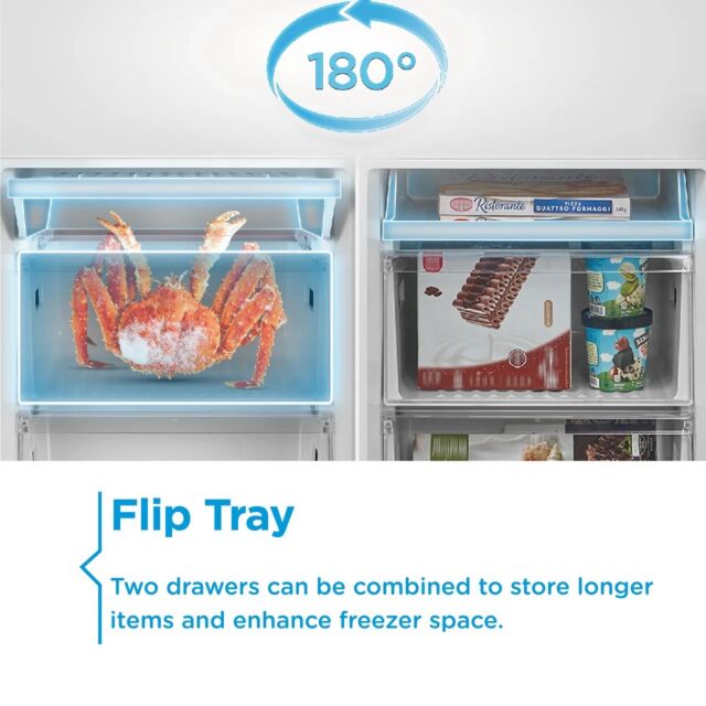 Midea MDRE353FGE01D 178cm 70/30 Integrated Frost Free Fridge Freezer with Sliding Door Fixing Kit