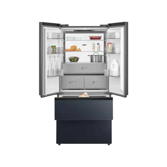 Midea MDRF705BIE70 American Style French Door Fridge Freezer In Midnight Glass