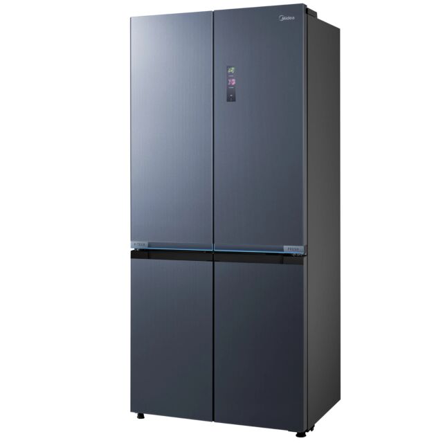 Midea MDRM706BIE70 Total No Frost American Fridge Freezer In Midnight Glass