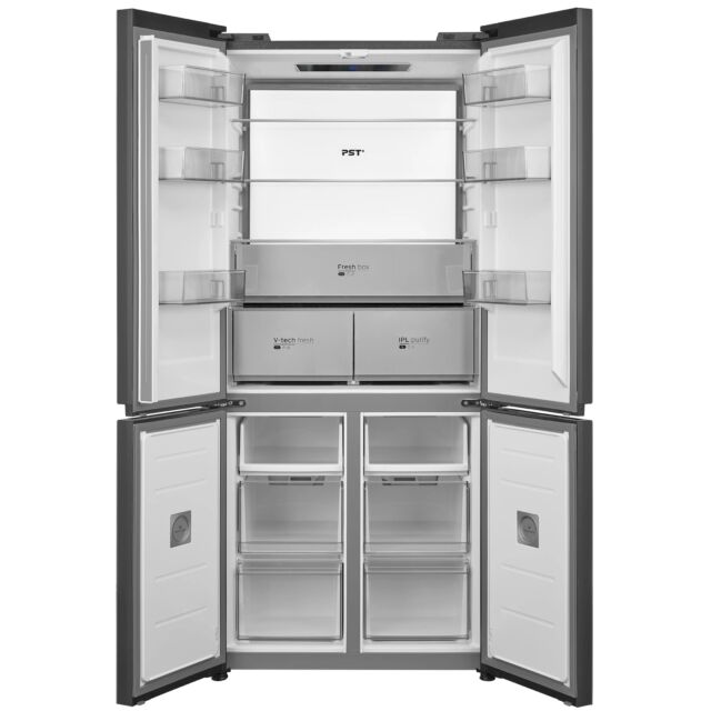 Midea MDRM706BIE70 Total No Frost American Fridge Freezer In Midnight Glass