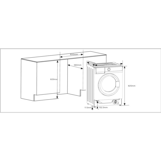 Midea MFA06W80BA10/W-UK 8kg washing machine