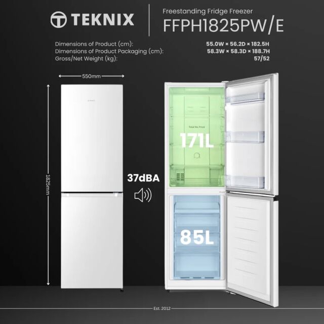 Teknix FFPH1825PW 1 Total No Frost Fridge Freezer