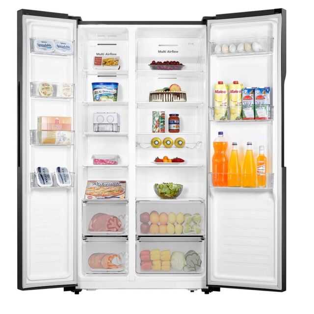 Teknix THSBS1791PBIX 344/185 Litres, E Rated, Glass Shelves, H1786mm, W910mm, Frost Free