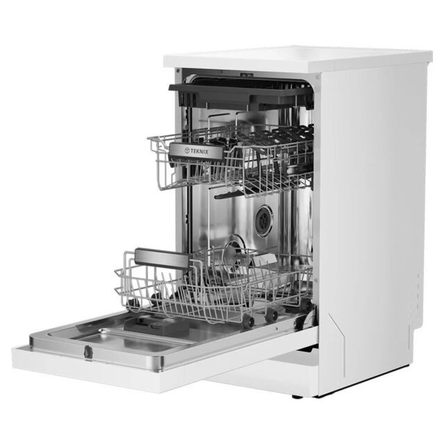 Teknix TX3FD458W Slimline Dishwasher With Cutlery Tray