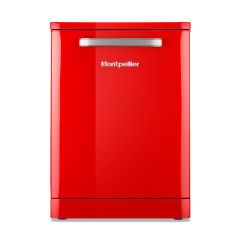 Montpellier MAB1353R 60cm Full Door Retro Style Dishwasher in Red