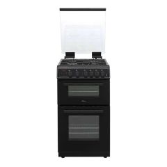 Hostess DOG50B Gas, Double Oven, Lidded, Cast Iron Pan Supports, Clock, LPG Compatible (jets include