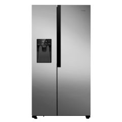 Teknix THSBS1791INX 371/191 Litres, E Rated, Glass Shelves, H1787mm, W910mm, Frost Free, Ice + Water
