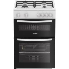 Indesit IDG6GW Freestanding 60cm Gas Double Cooker - White